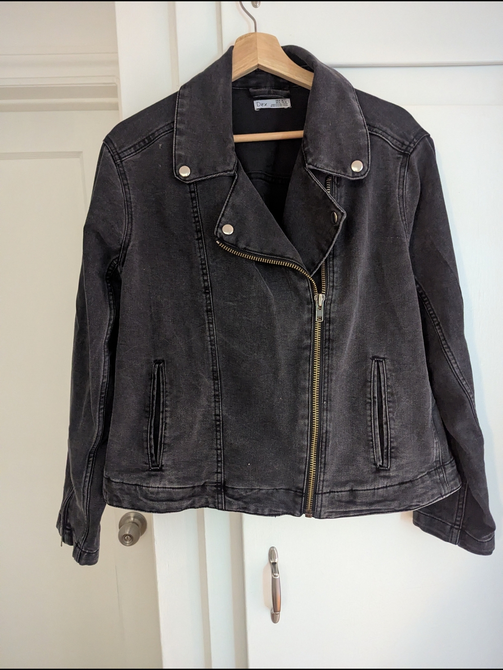 Dex Black Washed Moto Bomber Jacket